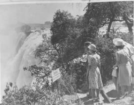 Victoria Falls, Rhodesia, 1947. Royal family at the waterfall.