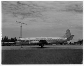 Johannesburg, February 1970. SAA Vickers Viscount ZS-CDU 'Bosbok' at Jan Smuts Airport.