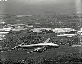 Johannesburg, 1952. SAA Lockheed Constellation ZS-DBU 'Durban' in flight.