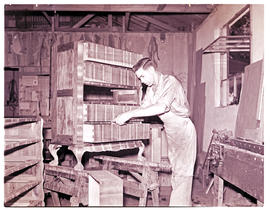 "Knysna, 1945. Stinkwood furniture factory."