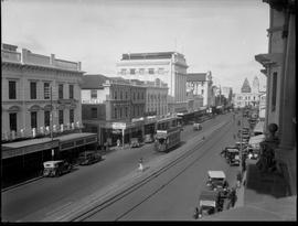 Port Elizabeth, 1932. Trams in Main Street.