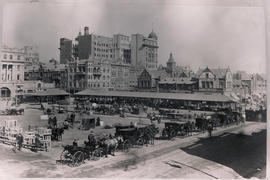 Johannesburg. Market Square with wagons and cape carts.