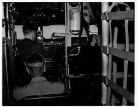 May 1946. Trip to Cape Town with SAA Douglas DC-4 ZS-AUA 'Tafelberg', view of cockpit.
