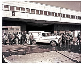 Johannesburg, 1972. SAR Police van at Park station.