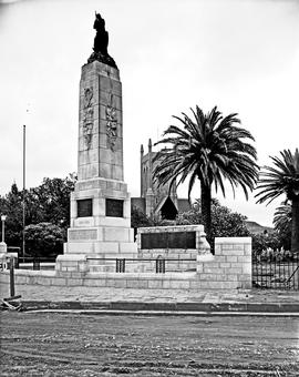 Port Elizabeth, 1950. Public gardens with war memorial. See N56643 and N56645.