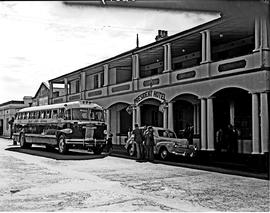 Vryheid, 1948. SAR Canadian Brill motor coach bus No MT6012 in main street.