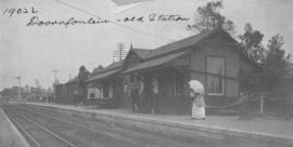 Johannesburg, 1902. Old Doornfontein station building with railway lines.