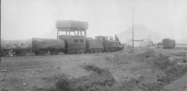 Teebus, 1895. Goods train at station showing CGR 4th Class Stephenson. [EH Short]