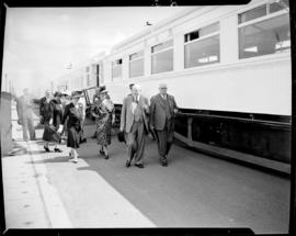 Cape Town, 1947. Minister of Transport FC Sturrock and Governor-General GB van Zyl with inspectio...