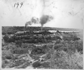 Alicedale district, 28 February 1947. Royal Train being drawn by two locomotives near Alicedale.