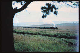 Umtata district, January 1972. SAR Class 14CRB with passenger train. [S Mathyssen]