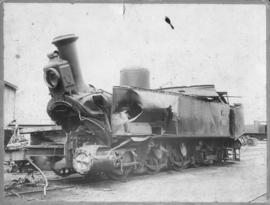 Pretoria, 1901. Damaged IMR No 99, ex NZASM 46 Tonner No 99 'Komaas', at Lyttleton after being ra...