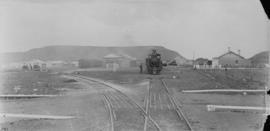 Middelburg Road (later Rosmead), 1895. Cape 5th Class, later SAR Class 05 with station in the dis...