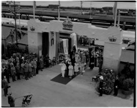 Port Elizabeth, 26 February 1947. Royal family arrives at station.