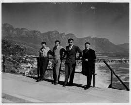 Cape Town, May 1946. Four men posing near Clifton.