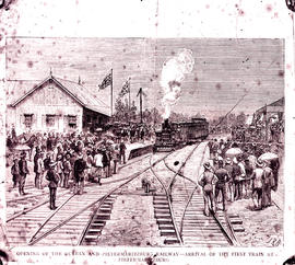 Pietermaritzburg, 1 December 1880. Arrival of first train from Durban. (Sketch)
