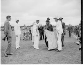 Swaziland, 25 March 1947. King George VI meeting traditional leader.