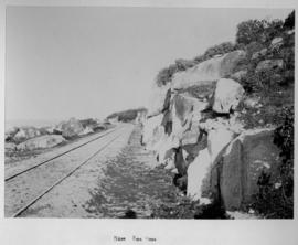 Fish Hoek, 1896. Railway line in cutting.