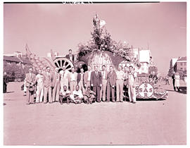 Johannesburg, 1948. SAR Floral week float with group of officials.