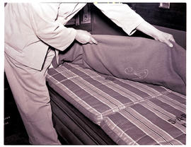 "1946. Blue Train making up bed C-31A/B sleeping saloon 1939 stock."