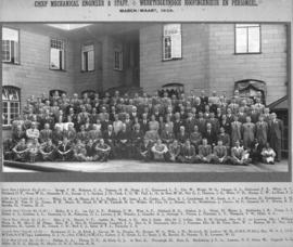 March 1939. Chief Mechanical Engineer MM Loubser and staff.