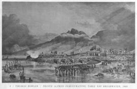 Cape Town, 17 September 1860. Tipping the first truck of stone for the breakwater of Cape town Ha...
