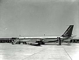 Cape Town, 1963. DF Malan airport. SAA Boeing 707 ZS-CKC 'Johannesburg'. (See C4629)