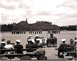 Johannesburg, December 1952. Presentation of medals to railway police parade at Milner Park.