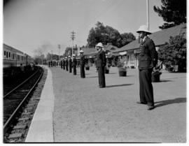 Vryheid, 24 March 1947. Railway police waiting on station platform.