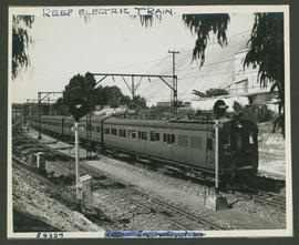 Johannesburg, 1951. SAR Class EMU with passenger train.