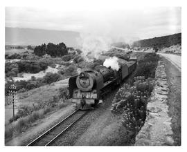 Tulbagh district, 1950. SAR Class 15F with goods train.