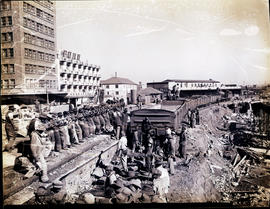 Johannesburg, circa 1954. Last train to leave old station.