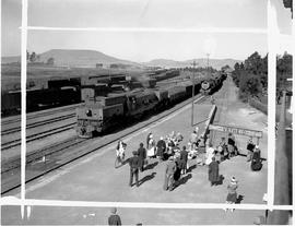 Vryheid, 1946. Station yard with platform in the foreground.