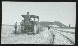 Brandfort district, circa 1932. SAR Marshall Colonial Type F tractor at Saltpan salt mine west of...
