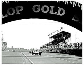 East London, 1965. Two Grand Prix racing cars.