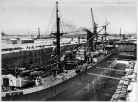 Cape Town, 25 February 1947. Ship in the Sturrock graving dock, Table Bay Harbour.