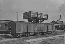 CSAR A1 ex NZASM Short open goods wagon, on top of CSAR H2, later SAR B-10, showing (then) old an...