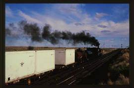 Hopetown district, September 1989. SAR Class 15F with container train near Witput. [D Dannhauser]