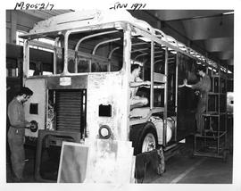 Johannesburg, January 1971. Bus under construction at Langlaagte.