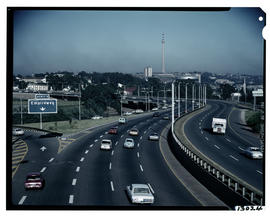 Johannesburg, 1973. Empire Road exit from M1 motorway. [S Mathyssen]