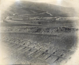 Volksrust district. Railway triangle at Laings Nek during tunnel construction.