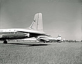 Johannesburg, 1963. Jan Smuts airport. SAA Douglas DC-7B ZS-DKE, also DC-4.