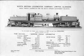 SAR Class FD Modified Fairlie. Technical details of the North British Locomotive Company, Glasgow.