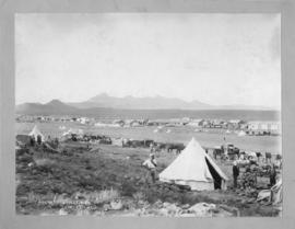 Rosmead, January 1902. Station buildings, tents and animal-drawn wagons. (McKenzie & Brown, M...