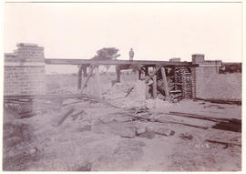 Circa 1900. Anglo-Boer War. Bridge under repair.