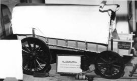 Scale model of WJ Burchell's wagon.