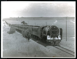 Transvaal, 1950. SAR Class 15F with passenger train en route. SEE N18323.