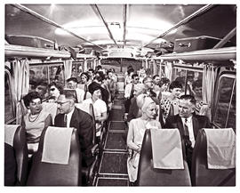 Johannesburg, 1965. SAR Mercedes Benz tour bus interior.