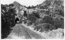 Sir Lowry's Pass. Inspection trolley at entrance to tunnel.