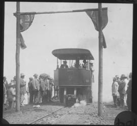 Naboomspruit, 1925. Dutton roadrail tractor No RR1155 at the opening of the line at Singlewood.